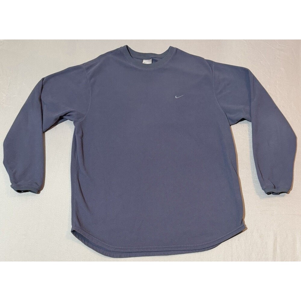 Nike Therma-FIT Men's Size Medium Blue Fleece Pullover Crewneck Polyester